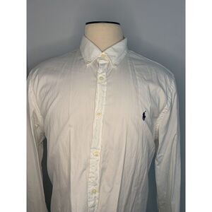 Polo Ralph Lauren Mens White Shirt 2XL Slim Fit Featherweight Twill Long Sleeve